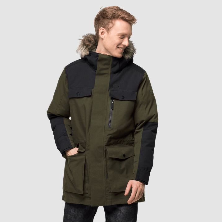 Jack Wolfskin Mens Glacier Bay Down Parka Green 926583ILG